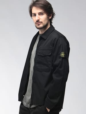 STONE ISLAND (ストーンアイランド) メンズ シャツジャケット ロゴワッペン ポケット フルジップ ジャケット SI200015S0012
