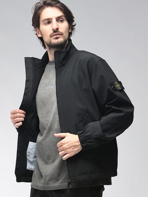 STONE ISLAND (ストーンアイランド) メンズ ナイロンジャケット ロゴワッペン フルジップ スタンド ジャケット LIGHT SOFT SHELL SI4100022S0A22