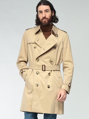 BURBERRY (バーバリー) メンズ コート ケンジントン ヘリテージ ウエストベルト トレンチコート BB8079388