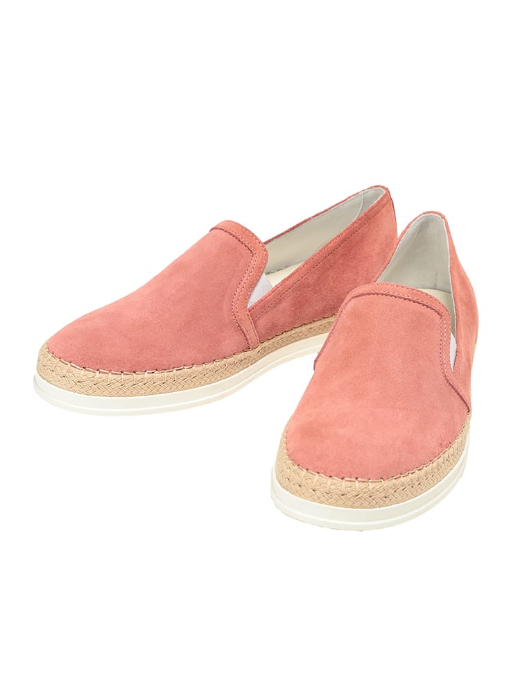 TOD'S (トッズ) レディース レザーシューズ スエード ラフィア切替 ラウンドトゥ スリッポン TDLW0TVJ97ZHG0M