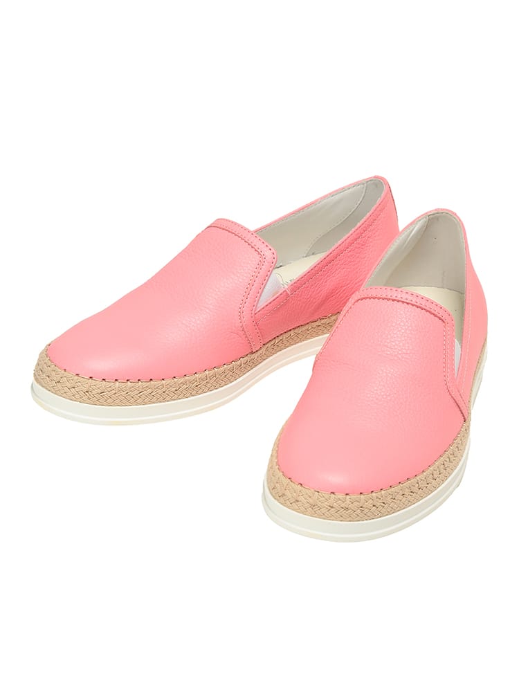 TOD'S (トッズ) レディース レザーシューズ レザー ラフィア切替 ラウンドトゥ スリッポン TDLW0TVJ97Z5J1M