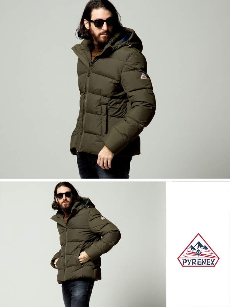 PYRENEX (ピレネックス) 防風 撥水 取り外しフード フルジップ ダウン 
