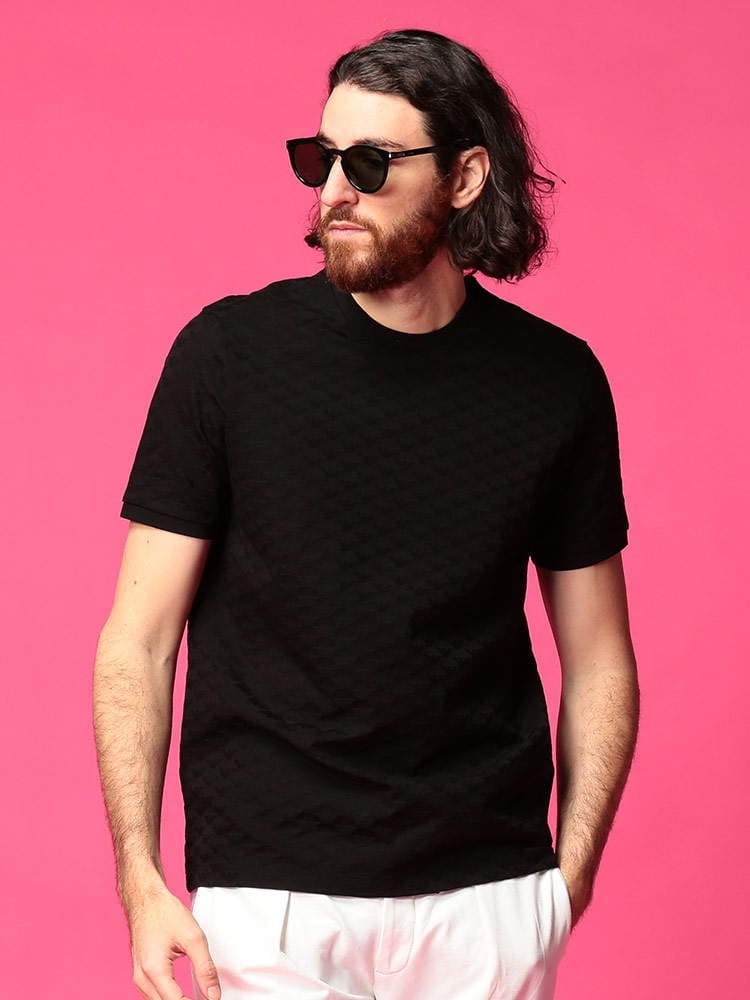 EMPORIO ARMANI (エンポリオアルマーニ) ジャガードマーク クルーネック 半袖 Tシャツ EA8N1TL71JHWZ ブランド