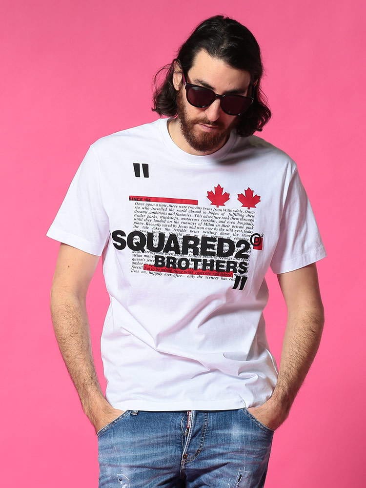DSQUARED2 (ディースクエアード) ロゴプリント クルーネック 半袖 Tシャツ BROTHERS D2GD0811S22427