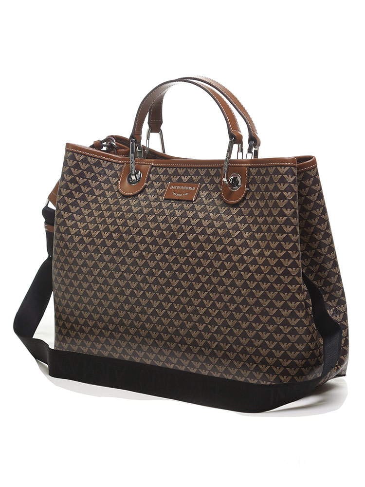 EMPORIO ARMANI (エンポリオアルマーニ) 2WAY モノグラムロゴ インナーポーチ ショッパー バッグ EALY3D165YFG5E