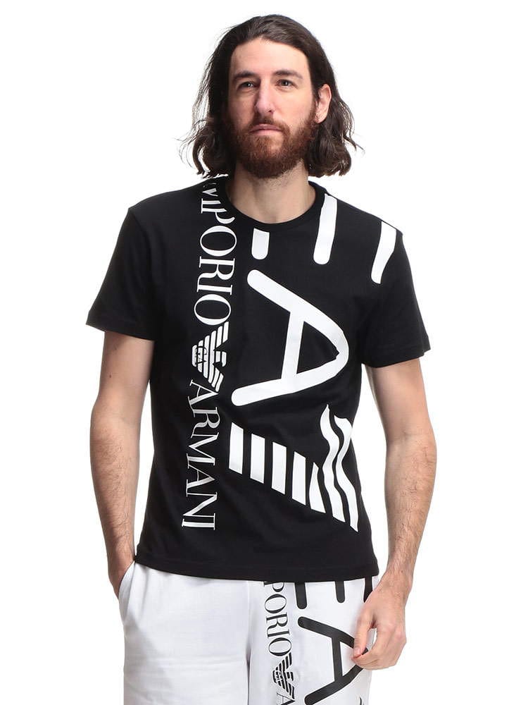 EMPORIO ARMANI EA7 (エンポリオアルマーニ) 縦ロゴプリント クルーネック 半袖 Tシャツ EA3KPT07PJA2Z