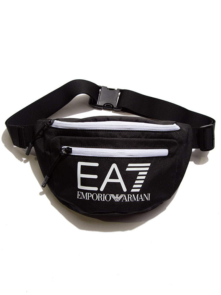 EMPORIO ARMANI EA7 (エンポリオアルマーニ) ロゴプリント ジップポケット ベルトバッグ EA275979CC980