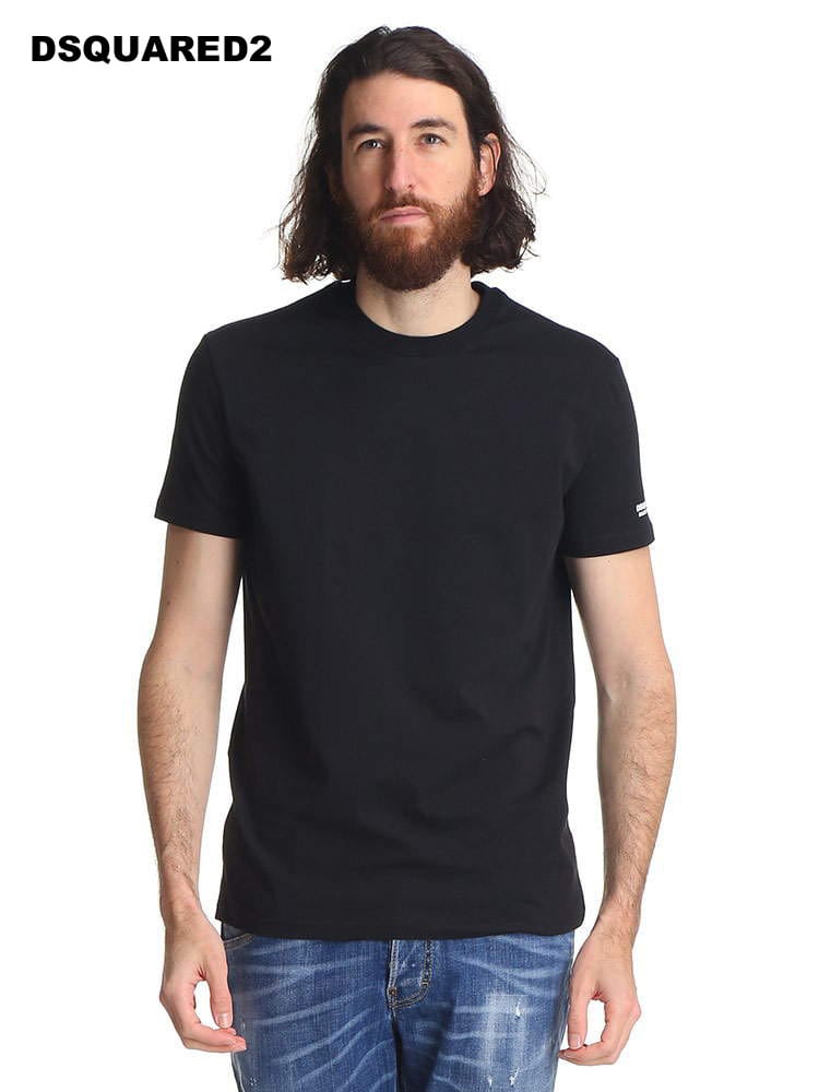 DSQUARED2 (ディースクエアード) 袖ワンポイントロゴ クルーネック 半袖 アンダー Tシャツ D2D9M203520