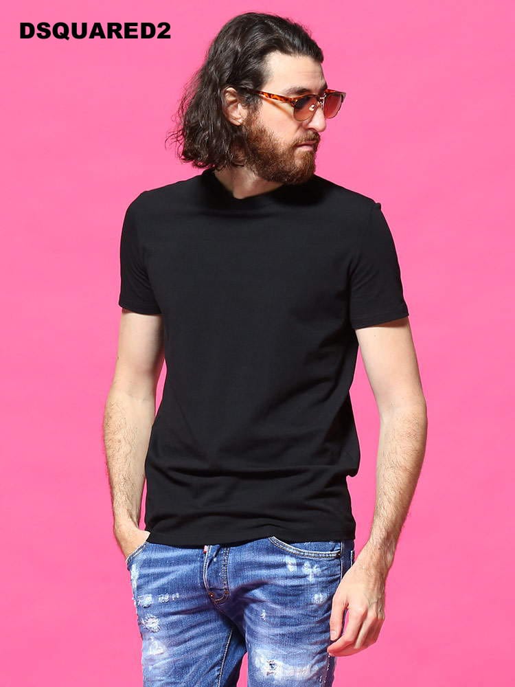 DSQUARED2 (ディースクエアード) 首裏ロゴ クルーネック 半袖 アンダー Tシャツ D2D9M203470