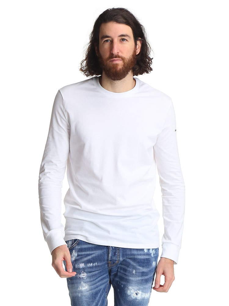 DSQUARED2 (ディースクエアード) 袖ワンポイントロゴ クルーネック 長袖 アンダー Tシャツ D2D9M103540