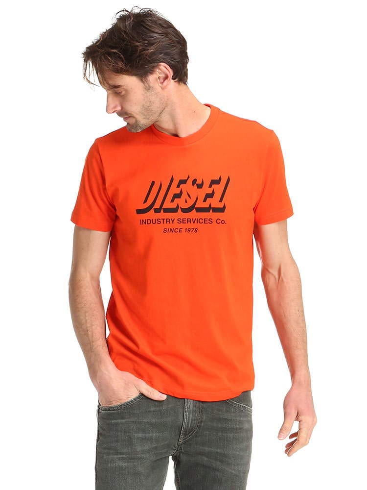 DIESEL (ディーゼル) デザインロゴ クルーネック 半袖 Tシャツ DSA01849GRAM