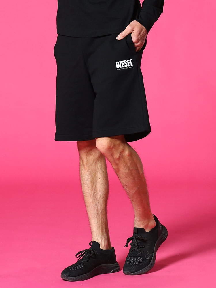 DIESEL (ディーゼル) ワンポイントロゴ スウェット ショートパンツ DSA02465BAWT