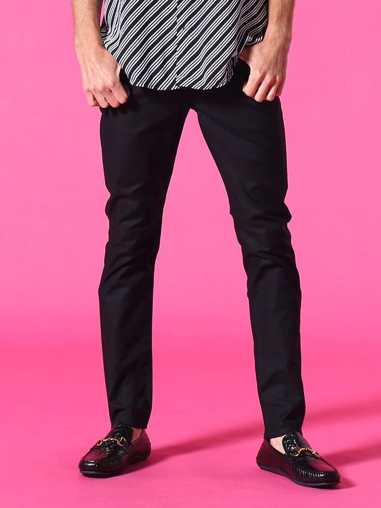 EMPORIO ARMANI (エンポリオアルマーニ) ストレッチ 無地 ジップフライ ロングパンツ SLIM FIT EA3K1J061NWYZ