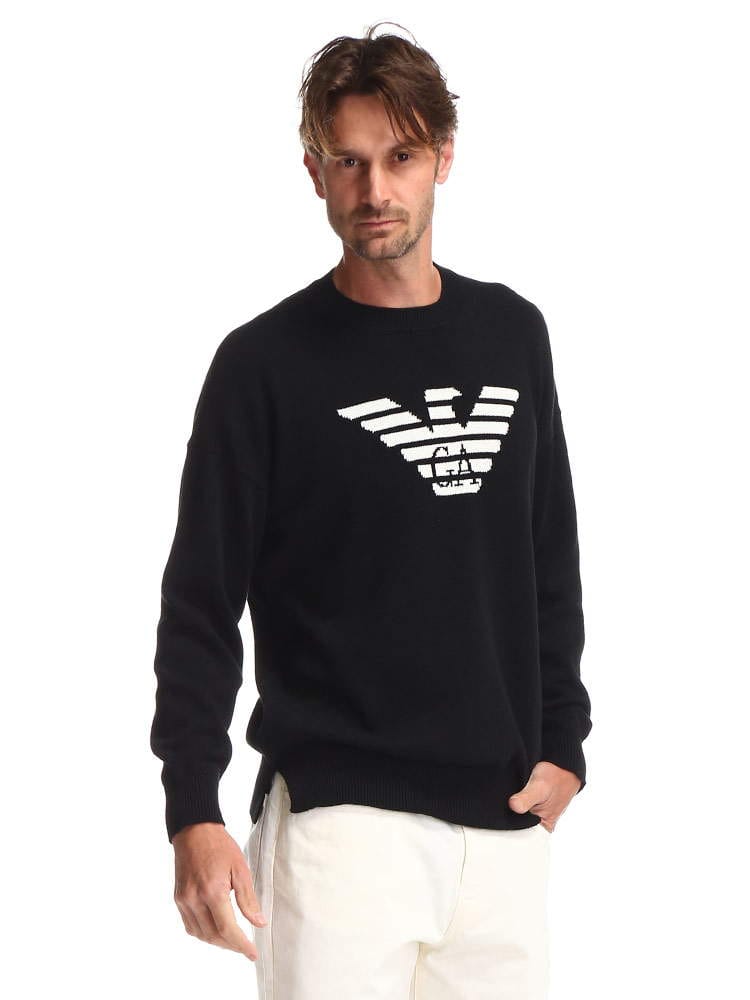 EMPORIO ARMANI (エンポリオアルマーニ) イーグルマーク クルーネック 長袖 ニット EA3K1MTA1MD5Z