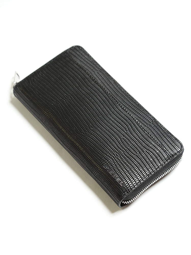 DIESEL (ディーゼル) レザー 型押し ラウンドジップ 長財布 DSX07993P4073