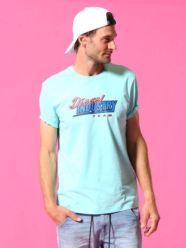 DIESEL (ディーゼル) ロゴプリント クルーネック 半袖 Tシャツ DSA02375AAXJ