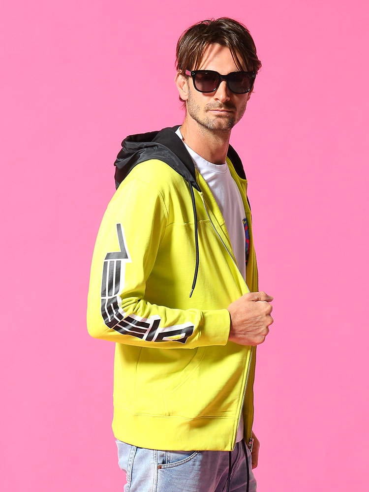 DIESEL (ディーゼル) フード切り替え アームプリント フルジップ パーカー DSSHG0LBAL メンズ スウェット