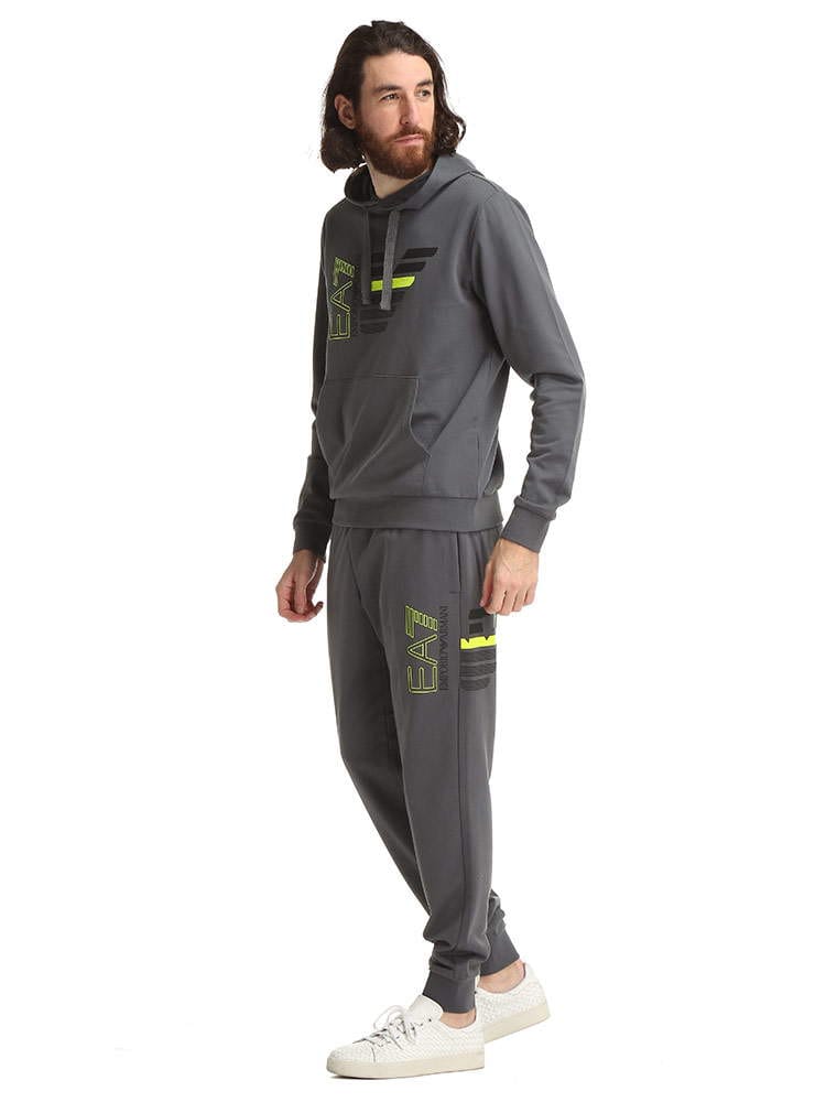 EMPORIO ARMANI (エンポリオアルマーニ) ネオンロゴ プルオーバー パーカー ロングパンツ スウェット セットアップ EA3KPM41PJ05Z メンズ