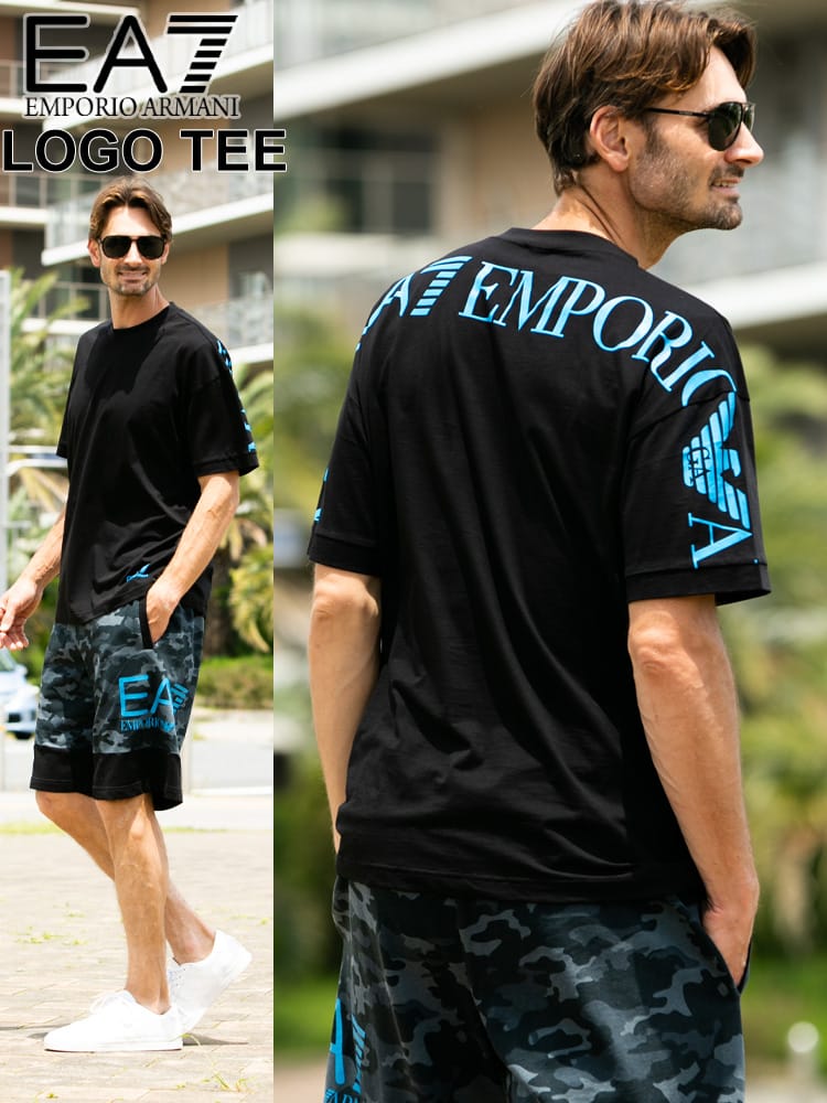 EMPORIO ARMANI EA7 (エンポリオアルマーニ) バックアーチプリント クルーネック 半袖 Tシャツ EA3KPT58PJ02Z