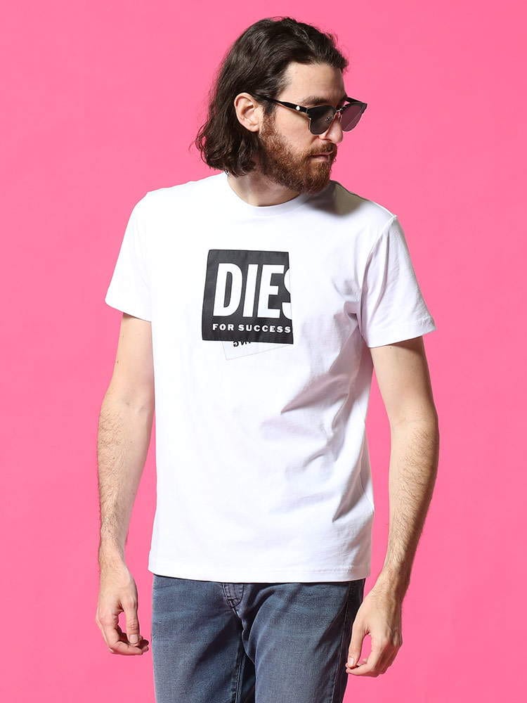 DIESEL (ディーゼル) めくれロゴ クルーネック 半袖 Tシャツ DSA02378HAYU