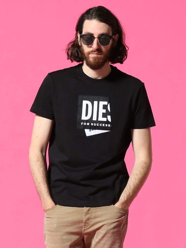 DIESEL (ディーゼル) めくれロゴ クルーネック 半袖 Tシャツ DSA02378HAYU