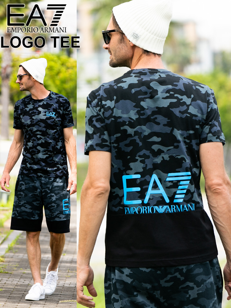 EMPORIO ARMANI (エンポリオアルマーニ) 迷彩柄 ロゴ クルーネック 半袖 Tシャツ EA3KPT26PJ7CZ