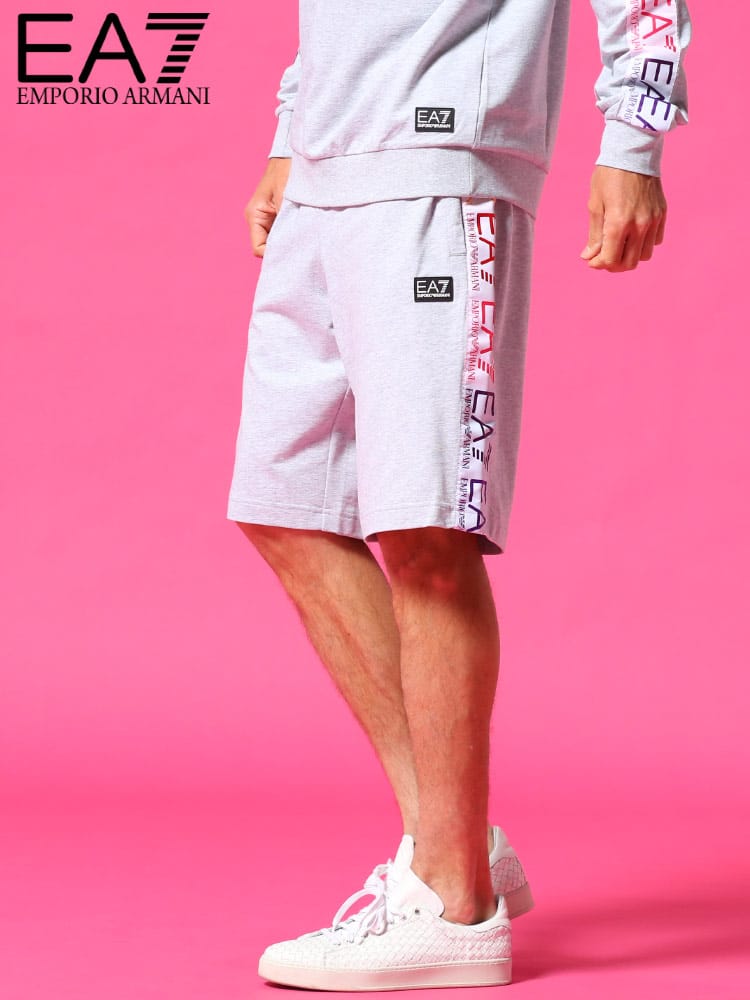 エンポリオアルマーニ EA7 メンズ EMPORIO ARMANI ショートパンツ スウェット グラデーション ロゴ テープ ブランド ボトムス ショーツ スエット EA3KPS81PJ05Z