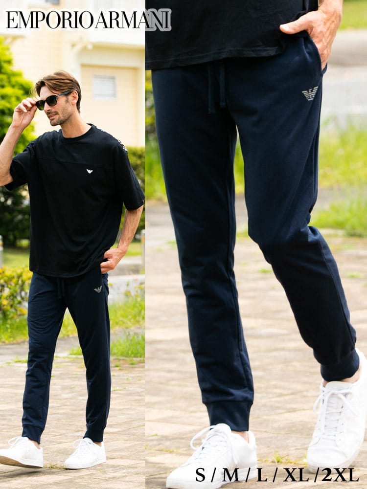 エンポリオアルマーニ メンズ EMPORIO ARMANI スウェットパンツ イーグル ロゴ ライトオンス ブランド ボトムス パンツ ロング スエット EA1116901P566