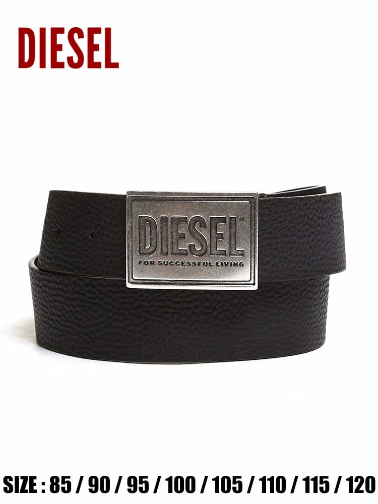 DIESEL (ディーゼル) レザー ロゴプレート ベルト DSX07763PR013