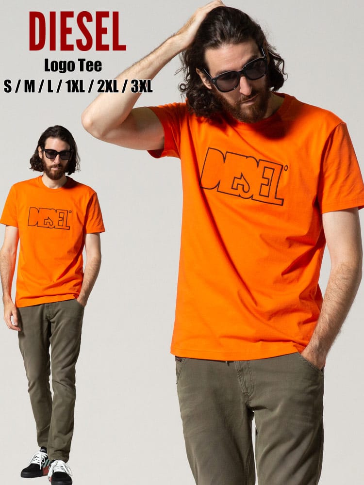 DIESEL (ディーゼル) ロゴ刺繍 クルーネック 半袖 Tシャツ DSA02989PATI