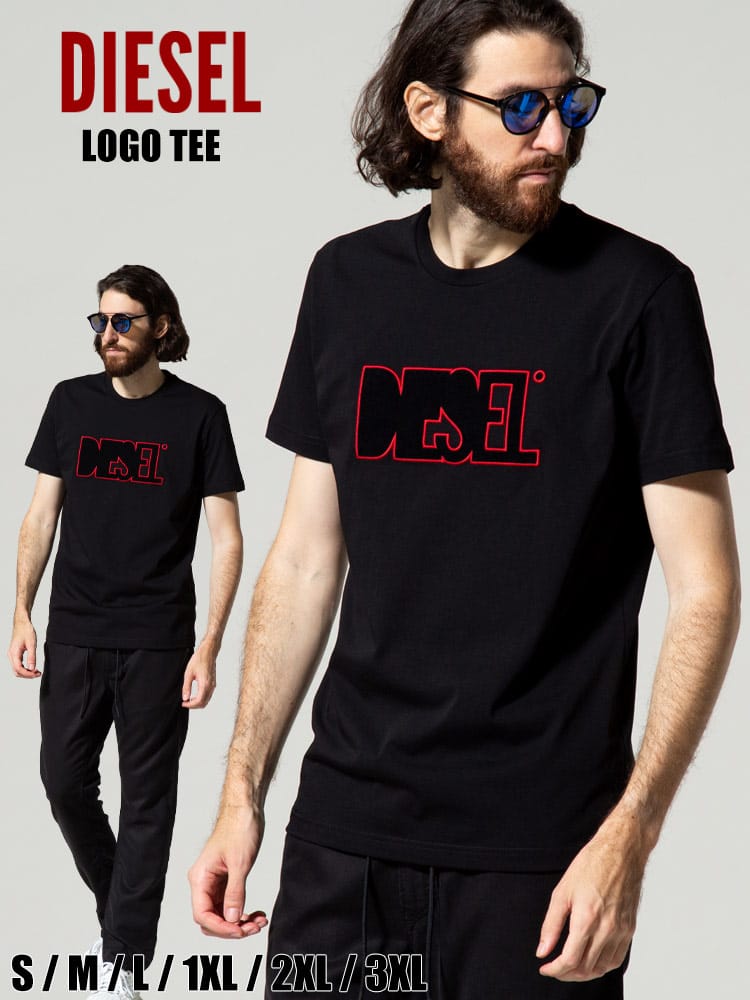 DIESEL (ディーゼル) ロゴ刺繍 クルーネック 半袖 Tシャツ DSA02989PATI