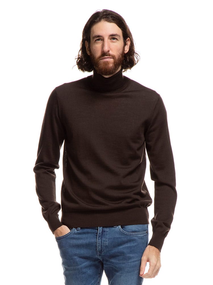 EMPORIO ARMANI (エンポリオアルマーニ) ウール100％ 無地 タートルネック ニット EA8N1M431M67Z