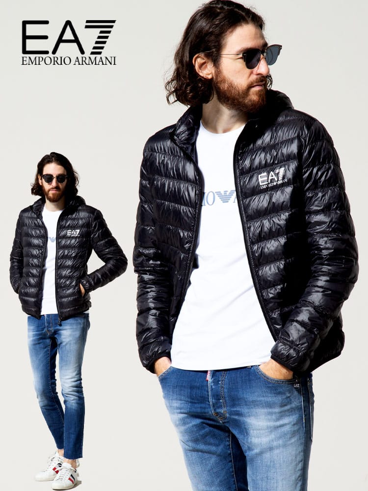 EMPORIO ARMANI EA7 (エンポリオアルマーニ) パッカブル フード フルジップ ライトダウン ジャケット EA8NPB02PN29Z