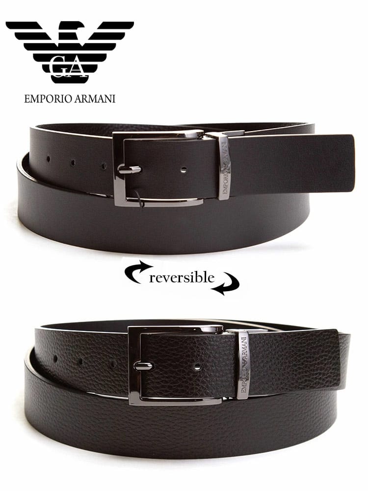 EMPORIO ARMANI (エンポリオアルマーニ) リバーシブル レザー ベルト EAY4S195YLO8J メンズ ブランド