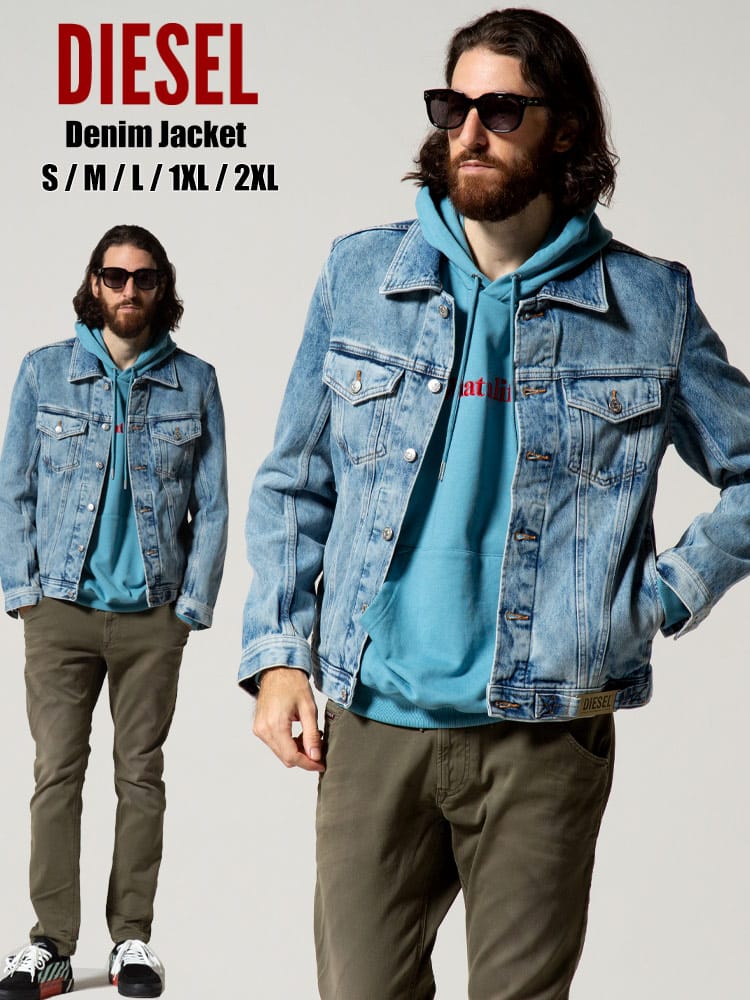 DIESEL (ディーゼル) コットン ポケット デニム ジャケット DSA02126ABBJ