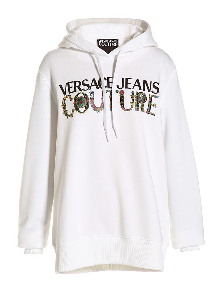 VERSACE JEANS COUTURE (ベルサーチェ ジーンズ クチュール) 裏起毛 ジュエルロゴ プルオーバー パーカー VCL71HAIF04 レディース ロゴ