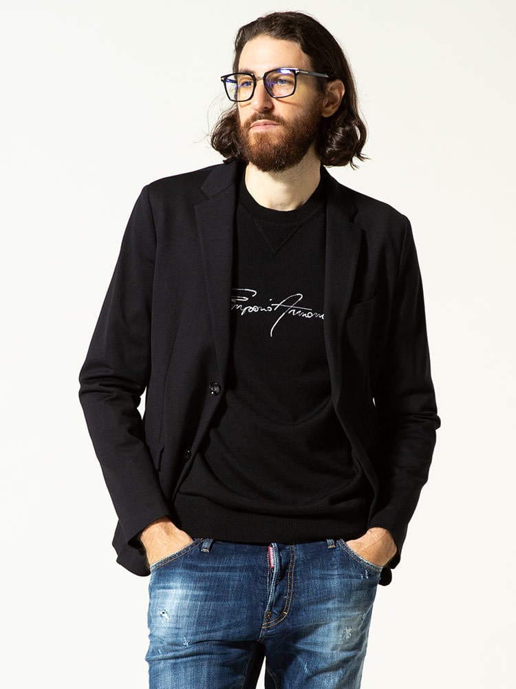 EMPORIO ARMANI (エンポリオアルマーニ) ジャージー 無地 シングル 2ツ釦 ジャケット EA8N1G811JEZZ ブランド