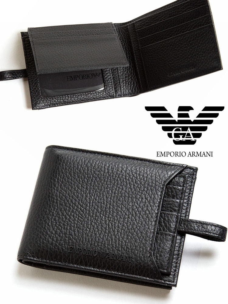 EMPORIO ARMANI (エンポリオアルマーニ) カードフォルダー付き 二つ折り 財布 EAY4R283Y068E メンズ ブランド