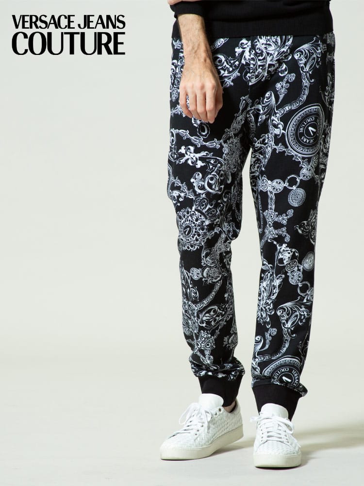 VERSACE JEANS COUTURE (ベルサーチェ ジーンズ クチュール) 裏起毛 バロックプリント ロングパンツ VC71GAA3B0FS004