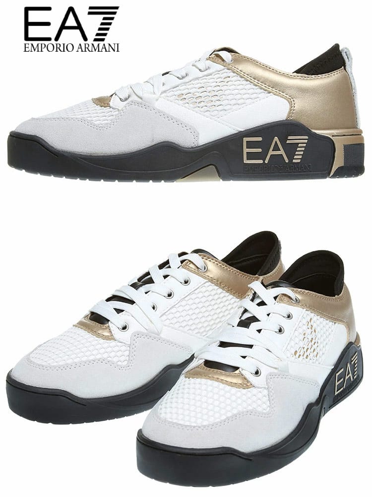 EMPORIO ARMANI EA7 (エンポリオアルマーニ) メッシュ ロゴ ローカットスニーカー EAX8X091XK236