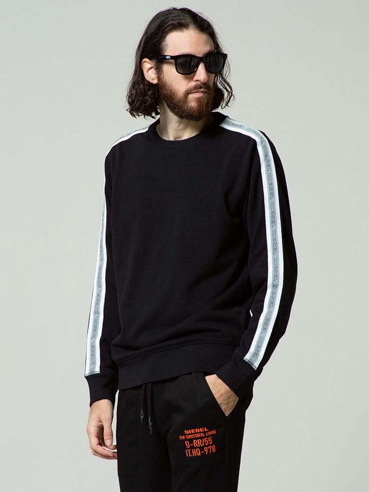 ディーゼル DIESEL ロゴ ライン クルーネック トレーナー ブランド メンズ トップス スウェット スエット DSCS7CTAWI
