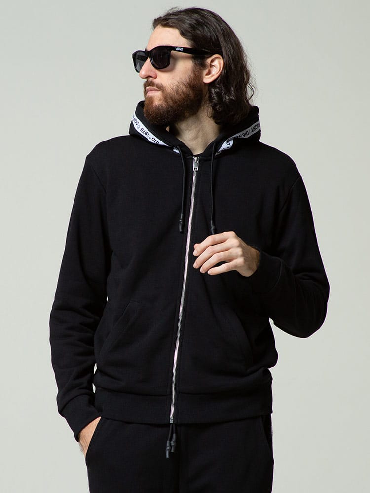 ディーゼル DIESEL フード ロゴ テープ フルジップ パーカー ブランド メンズ トップス スウェット スエット DSSE8MEEAL