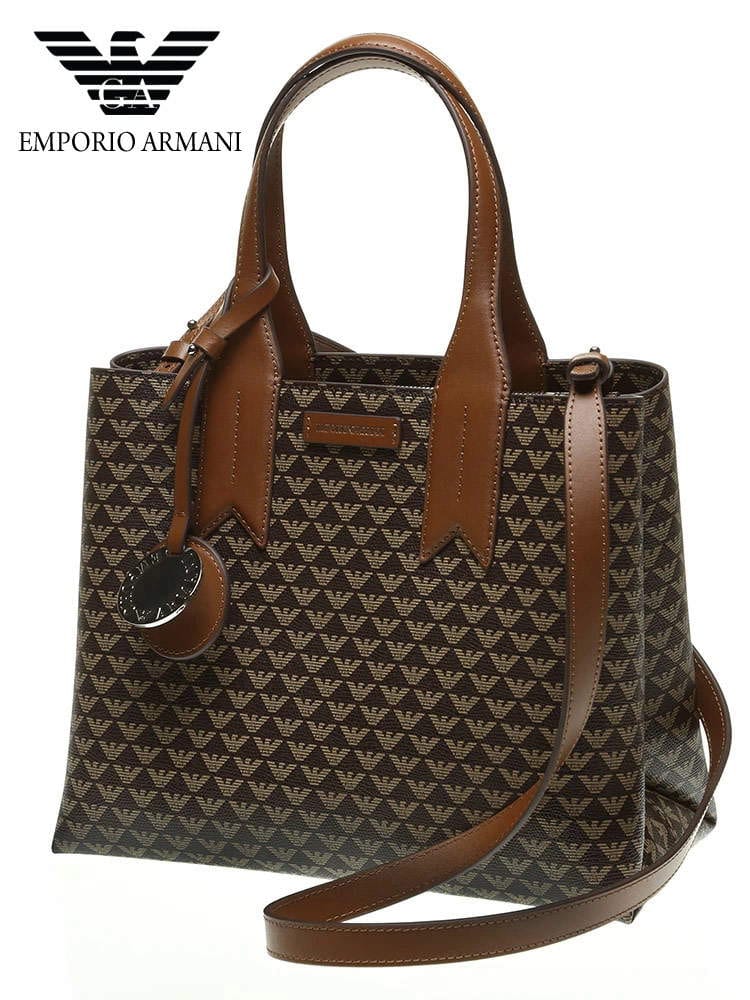 エンポリオアルマーニ EMPORIO ARMANI イーグル ロゴ モノグラム ハンドバッグ ブランド レディース バッグ ショルダーバッグ EALY3D153YFG5E