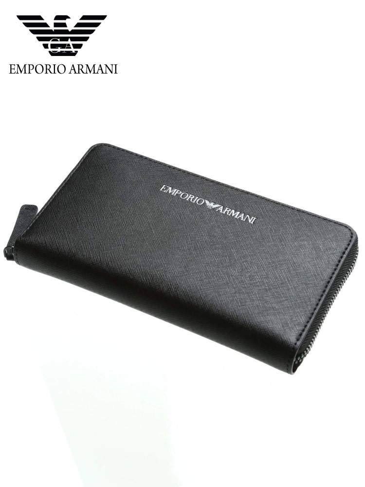 エンポリオアルマーニ EMPORIO ARMANI ロゴ ラウンドジップ ロングウォレット 長財布 ブランド メンズ 財布 ウォレット EAYEME49Y020V