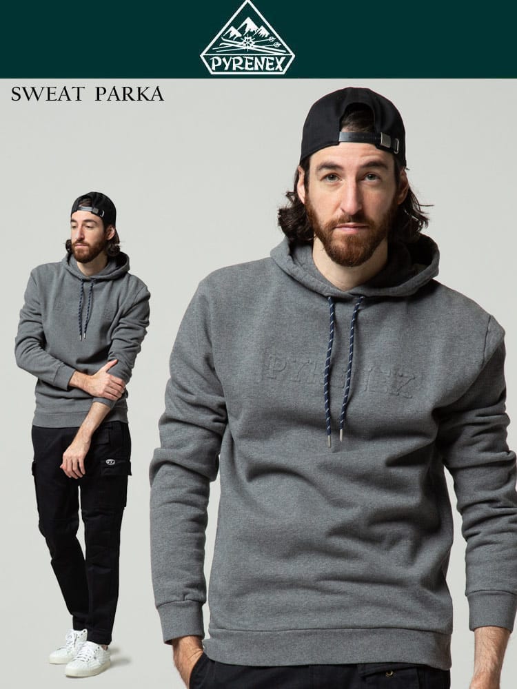 PYRENEX (ピレネックス) 裏起毛 ロゴ プルオーバー パーカー PNHMQ029 メンズ スウェット