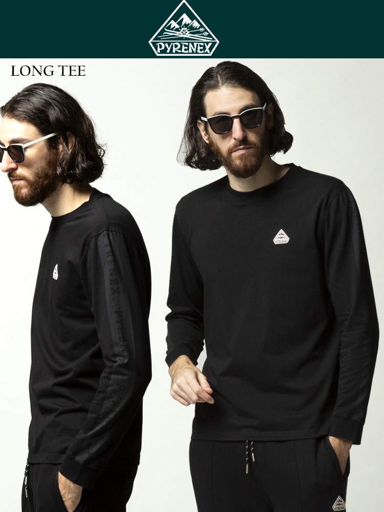 PYRENEX ピレネックス ロゴ クルーネック 長袖 Tシャツ ブランド メンズ トップス ロンT PNHMQ032