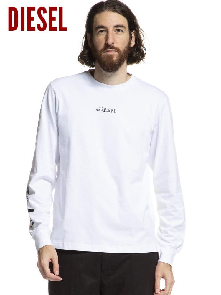 DIESEL ディーゼル プリント クルーネック 長袖 Tシャツ ブランド メンズ トップス ロンT DSA03294HAYU