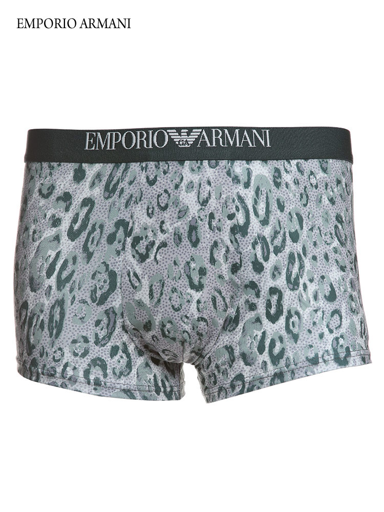 EMPORIO ARMANI (エンポリオアルマーニ) ロゴウエスト レオパード 前閉じ ボクサーパンツ メンズ EA1112901A541 ブランド