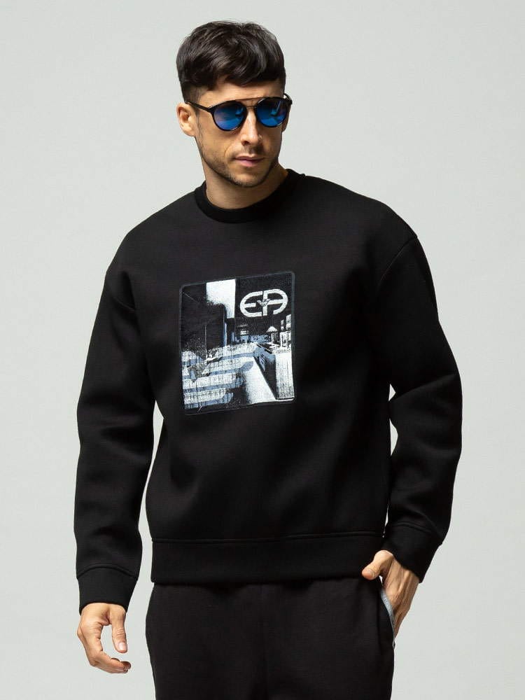 EMPORIO ARMANI エンポリオアルマーニ グラフィック刺繍 クルーネック プルオーバーブランド メンズ トップス トレーナー プルオーバー EA6K1M961JUWZ