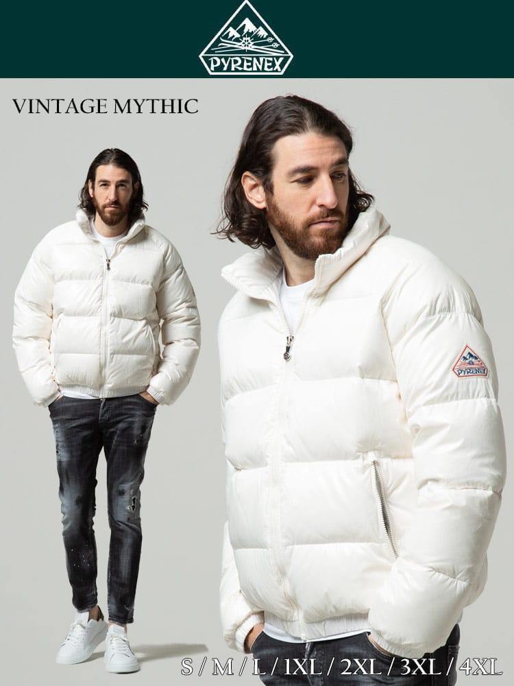 PYRENEX (ピレネックス) 袖ロゴ スタンド フルジップ ダウンジャケット VINTAGE MYTHIC PNHUQ002
